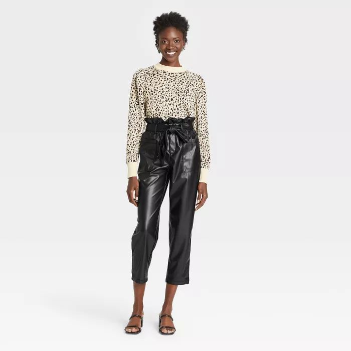 Women's Ankle Length Paper Bag Trousers - Who What Wear™ | Target