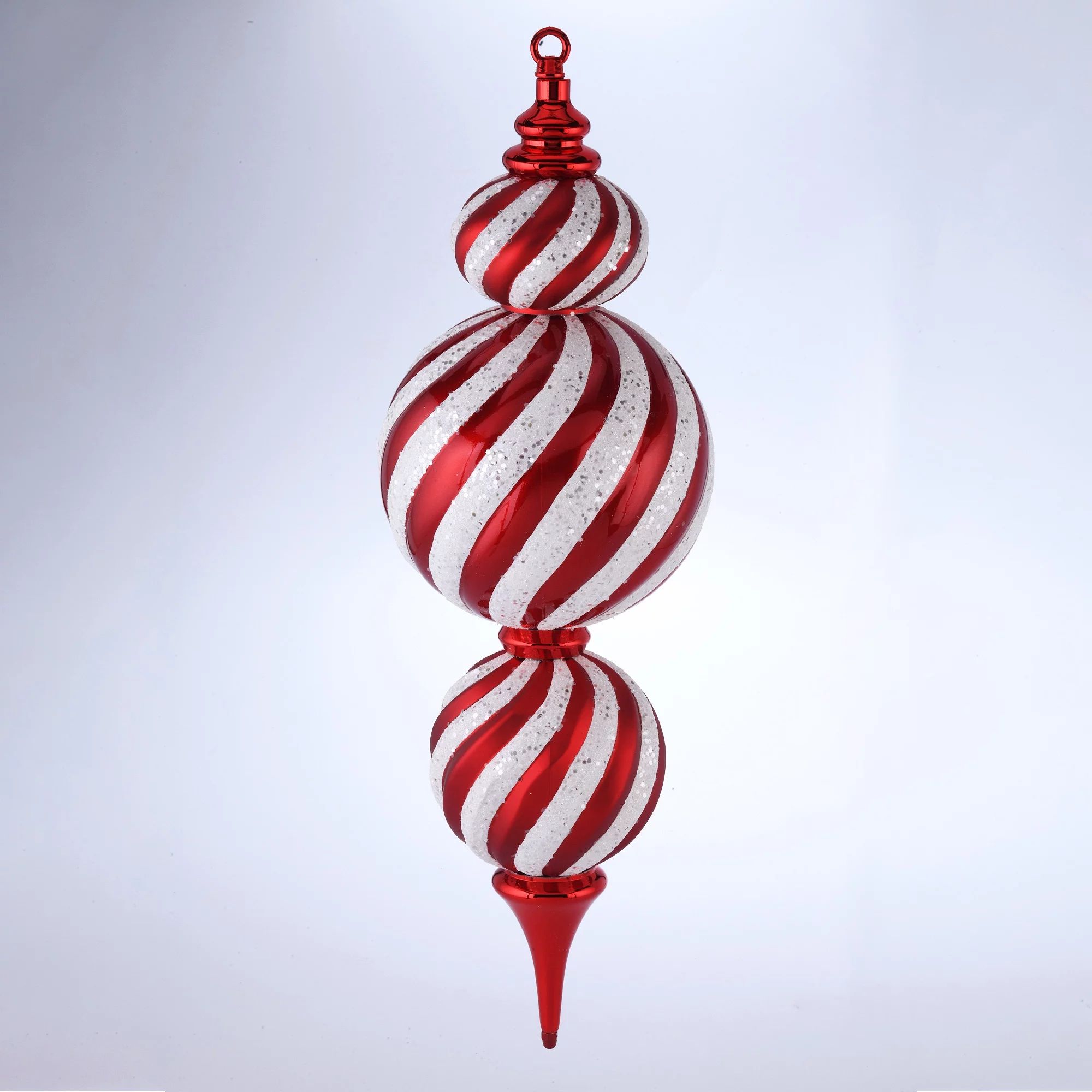 Red and White Jumbo Shatterproof Finial Christmas Ornament, 24", by Holiday Time - Walmart.com | Walmart (US)