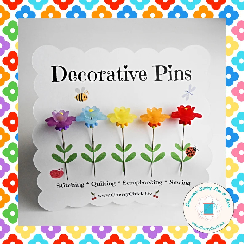 Sewing Pins Flower Pins Gift for Quilters Decorative Sewing Pins Pretty Pins Scrapbooking Pins Qu... | Etsy (US)