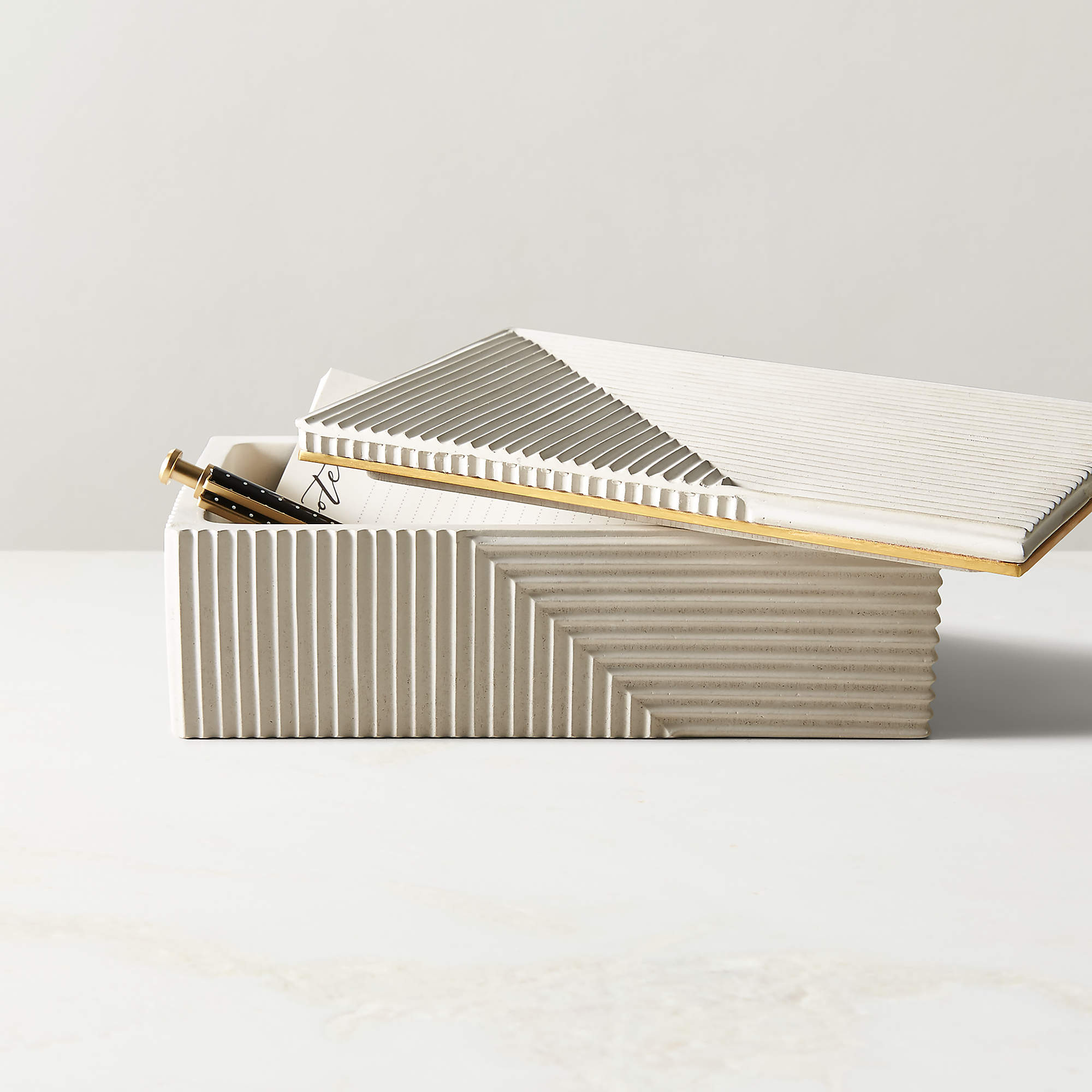 Chelsea Cement Box Large + Reviews | CB2 | CB2