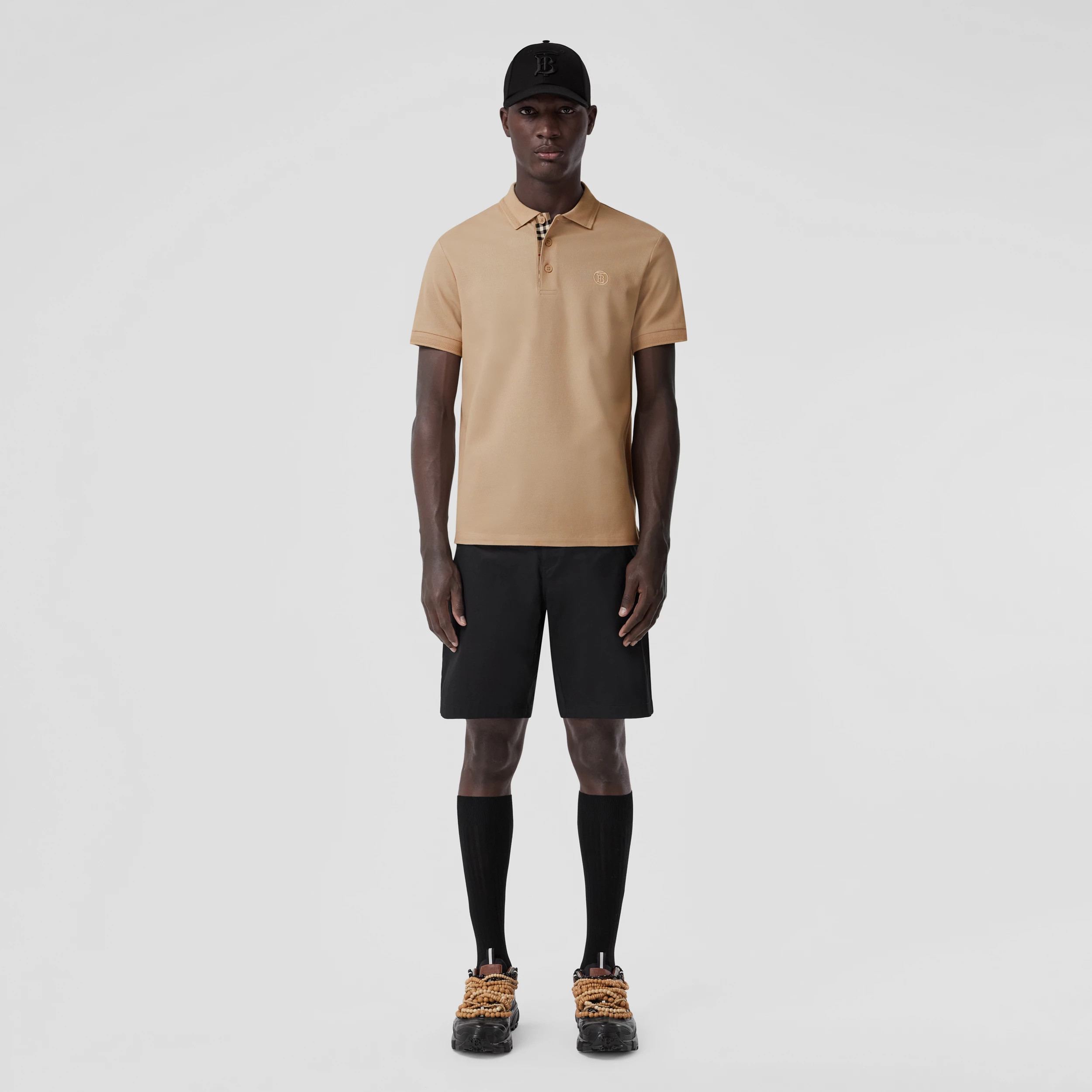 Monogram Motif Cotton Piqué Polo Shirt | Burberry (US)