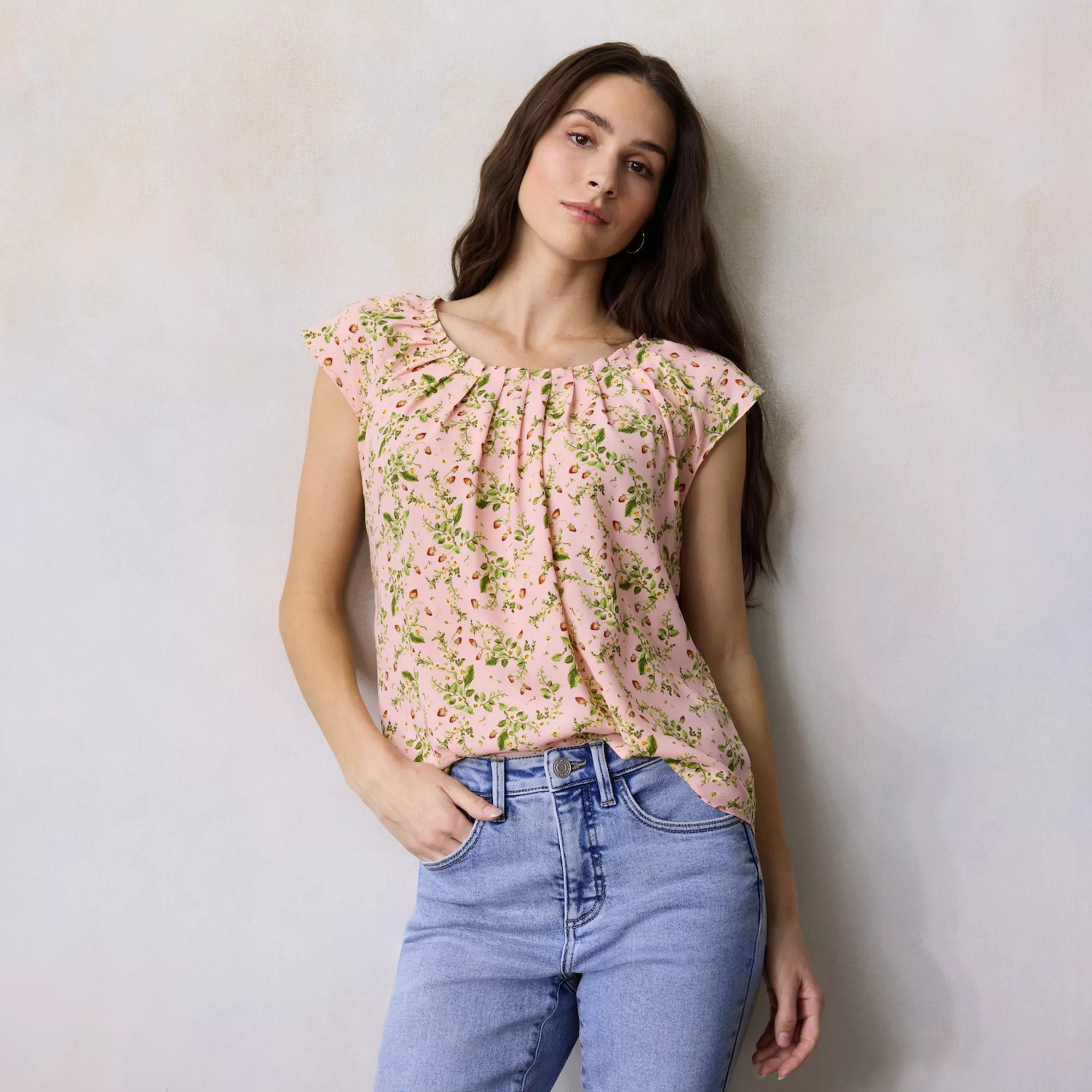 Women's LC Lauren Conrad Pleated Scoopneck Top | Kohl's