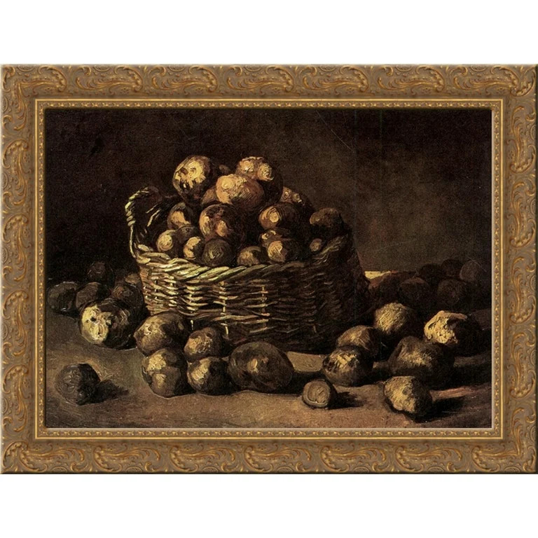 Basket of Potatoes 24x18 Gold Ornate Wood Framed Canvas Art by Vincent van Gogh | Walmart (US)