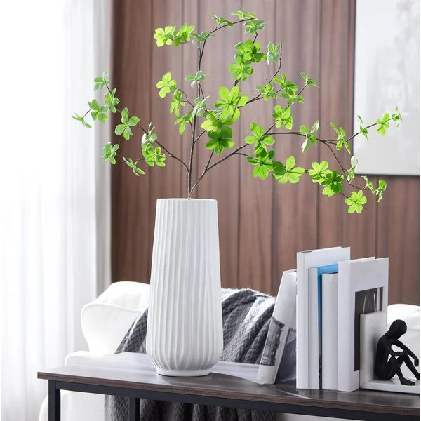 Ishaaq White 14.75'' Ceramic Table Vase | Wayfair North America