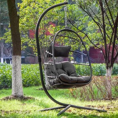 Swing Chair with Stand Dakota Fields Color: Dark Gray | Wayfair North America