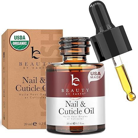 Organic Nail and Cuticle Oil - USA Made Nail Oil for Growth & Strength with Jojoba and Vitamin E,... | Amazon (US)