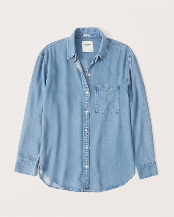 90s Oversized Chambray Shirt | Abercrombie & Fitch (US)
