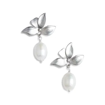 Set & Stones Maeve Pearl Drop Earrings in Gold /White at Nordstrom | Nordstrom
