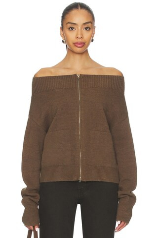 superdown Lena Off Shoulder Sweater in Brown from Revolve.com | Revolve Clothing (Global)