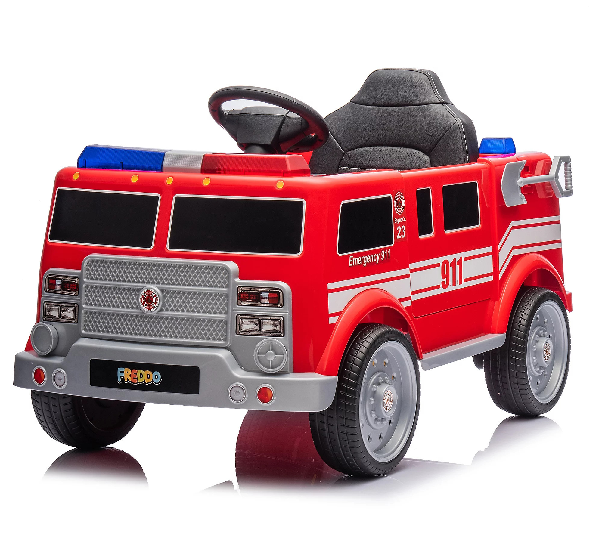 Freddo 12V Fire Truck 1-Seater Ride-On | QVC