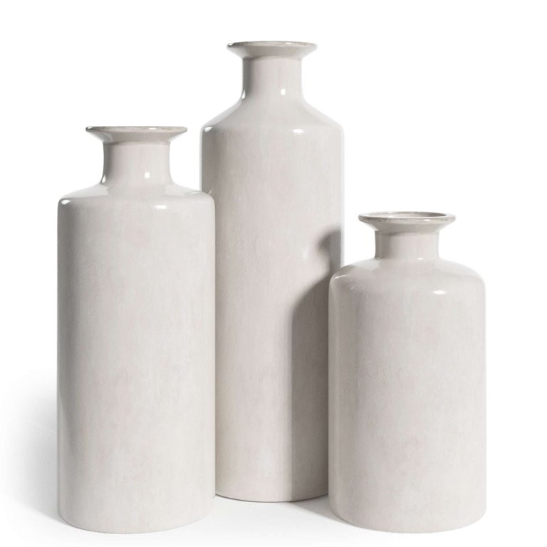 Barnyard Designs Ceramic Stoneware Vase Set, Farmhouse Ceramic Vases Home Decor, Neutral Home Dec... | Walmart (US)
