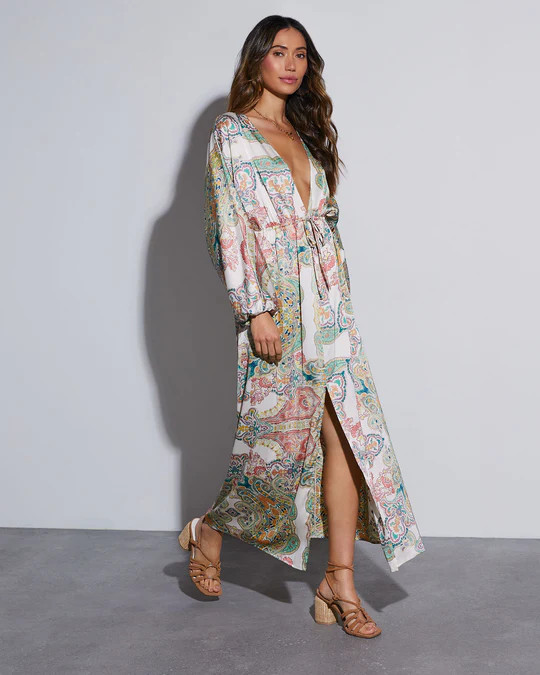 Korina Satin Floral Maxi Dress | VICI