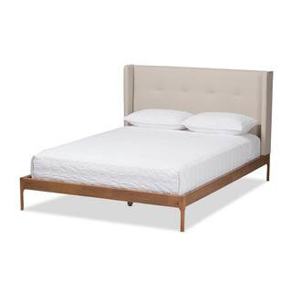 Brooklyn Light Beige Queen Platform Bed | The Home Depot