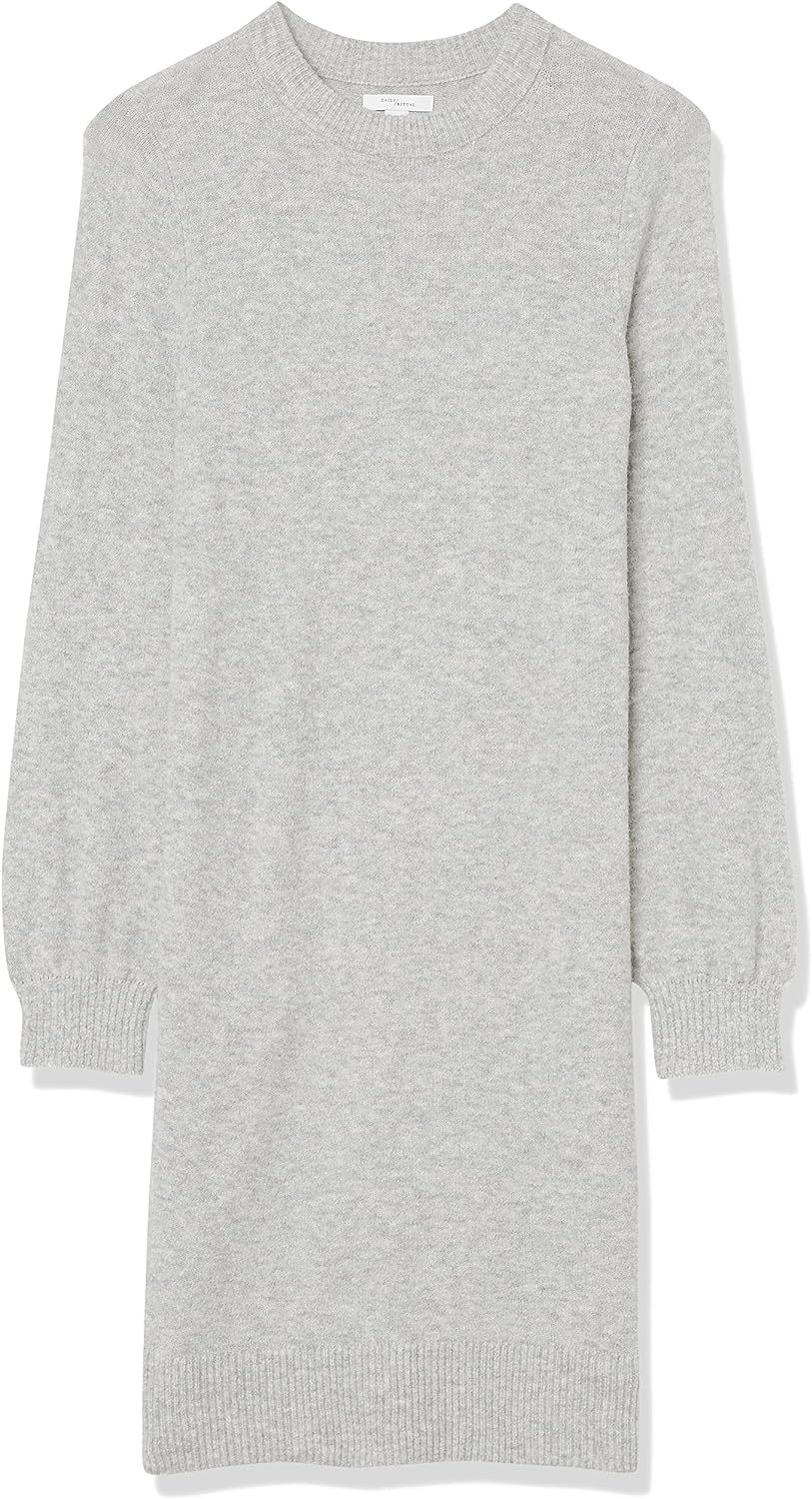 Amazon Brand - Daily Ritual Women's Mid-Gauge Stretch Crewneck Sweater Dress | Amazon (US)