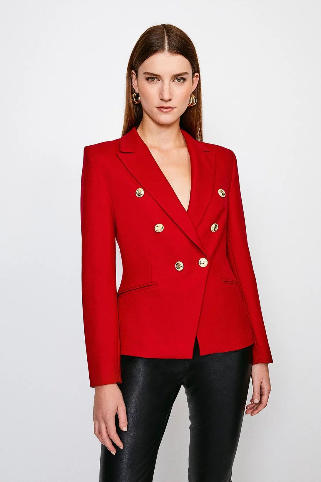 Tailored Button Military Blazer | Karen Millen US