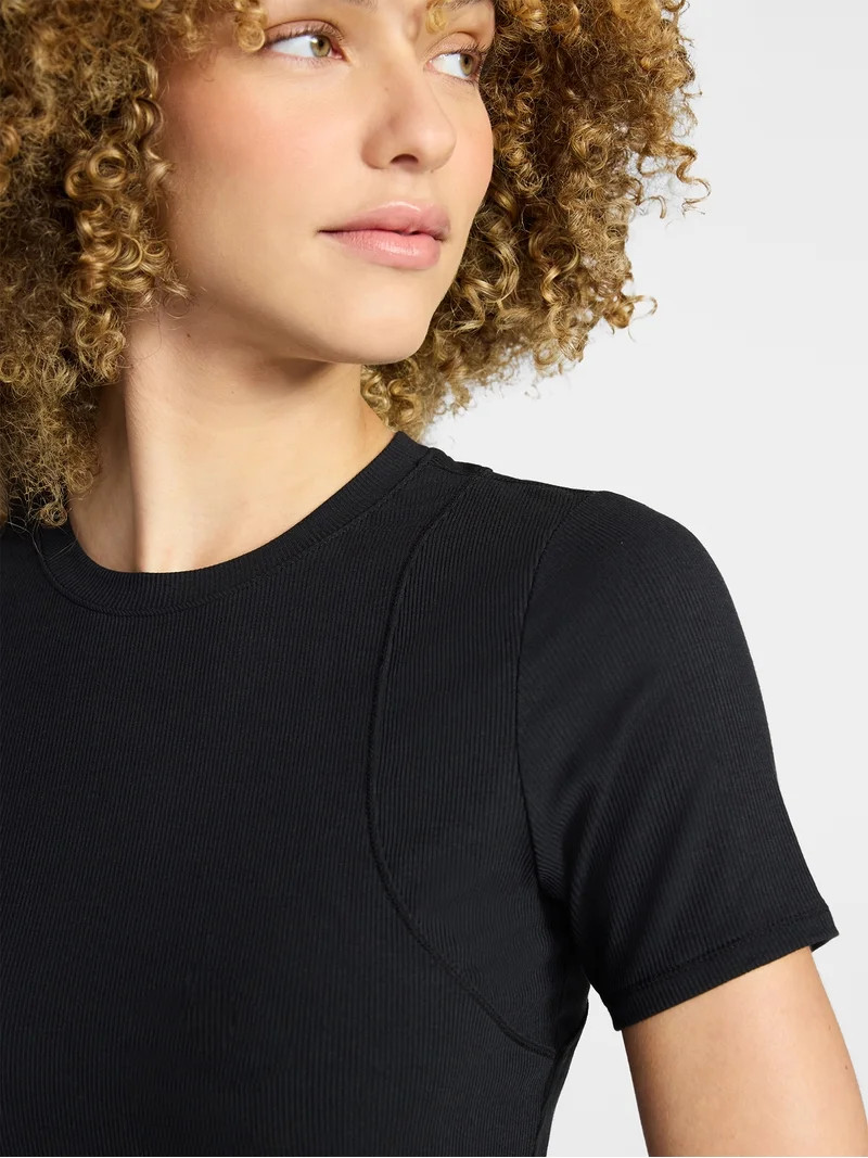 Avia Women's Ribbed T-Shirt with Short Sleeves, Sizes XS-XXXL | Walmart (US)