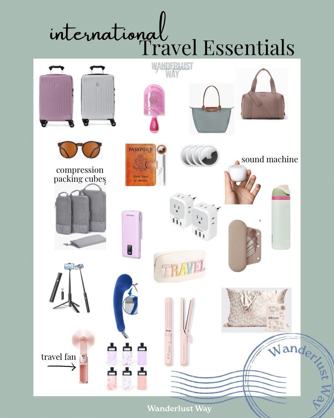 International travel essentials 

On sale right now!

Dual voltage flat iron, compression packing cubes, AirTags, carry on items, carry on organization, passport cover, travel pillowcase, portable charger, airplane pillow, converter, adapter, travel shampoo, travel hair brush

#LTKSeasonal #LTKFamily #LTKTravel