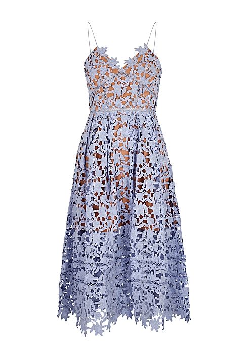 Azaelea light blue guipure lace midi dress | Harvey Nichols (Global)