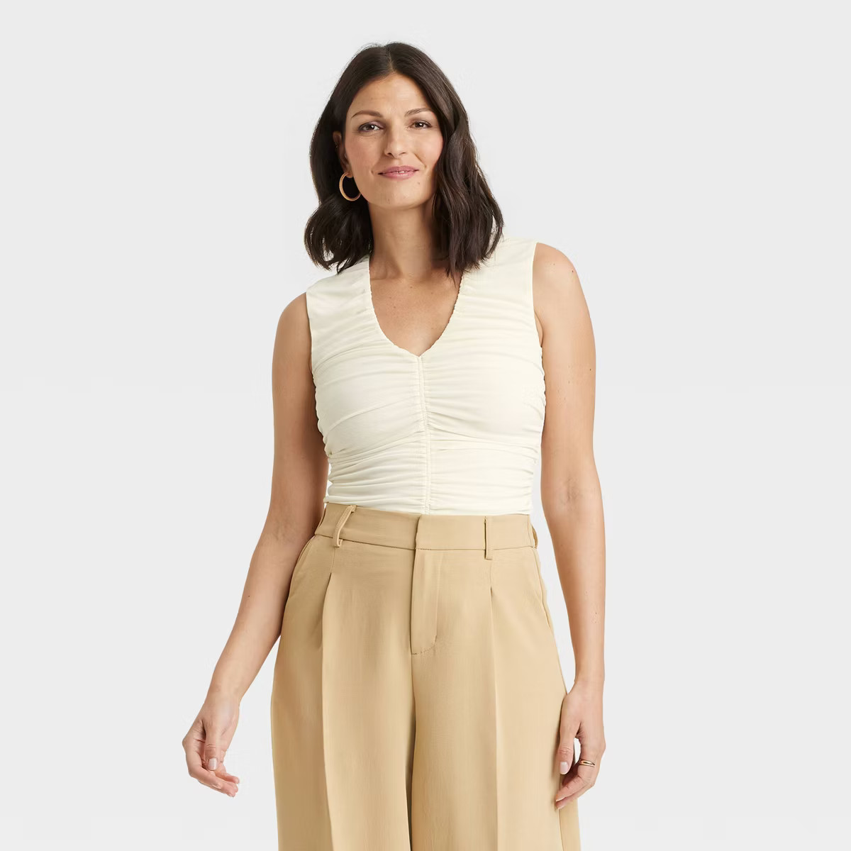 Women's Mesh Ruched Tank Top - A New Day™ | Target