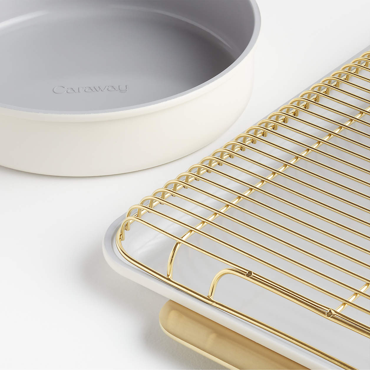Caraway Complete 11-Piece Cream Ceramic Bakeware Set + Reviews | Crate & Barrel | Crate & Barrel