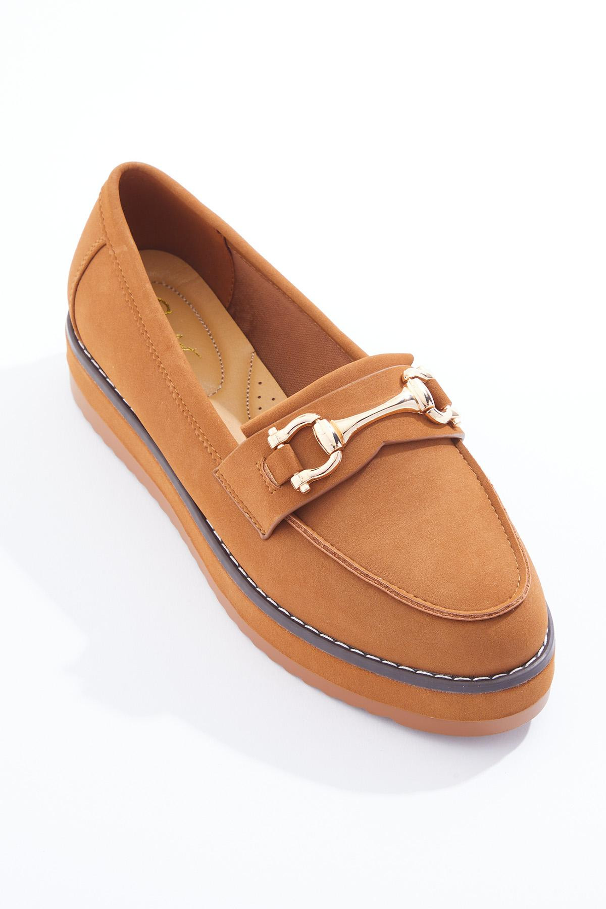 Tan Platform Loafers | Cato Fashions