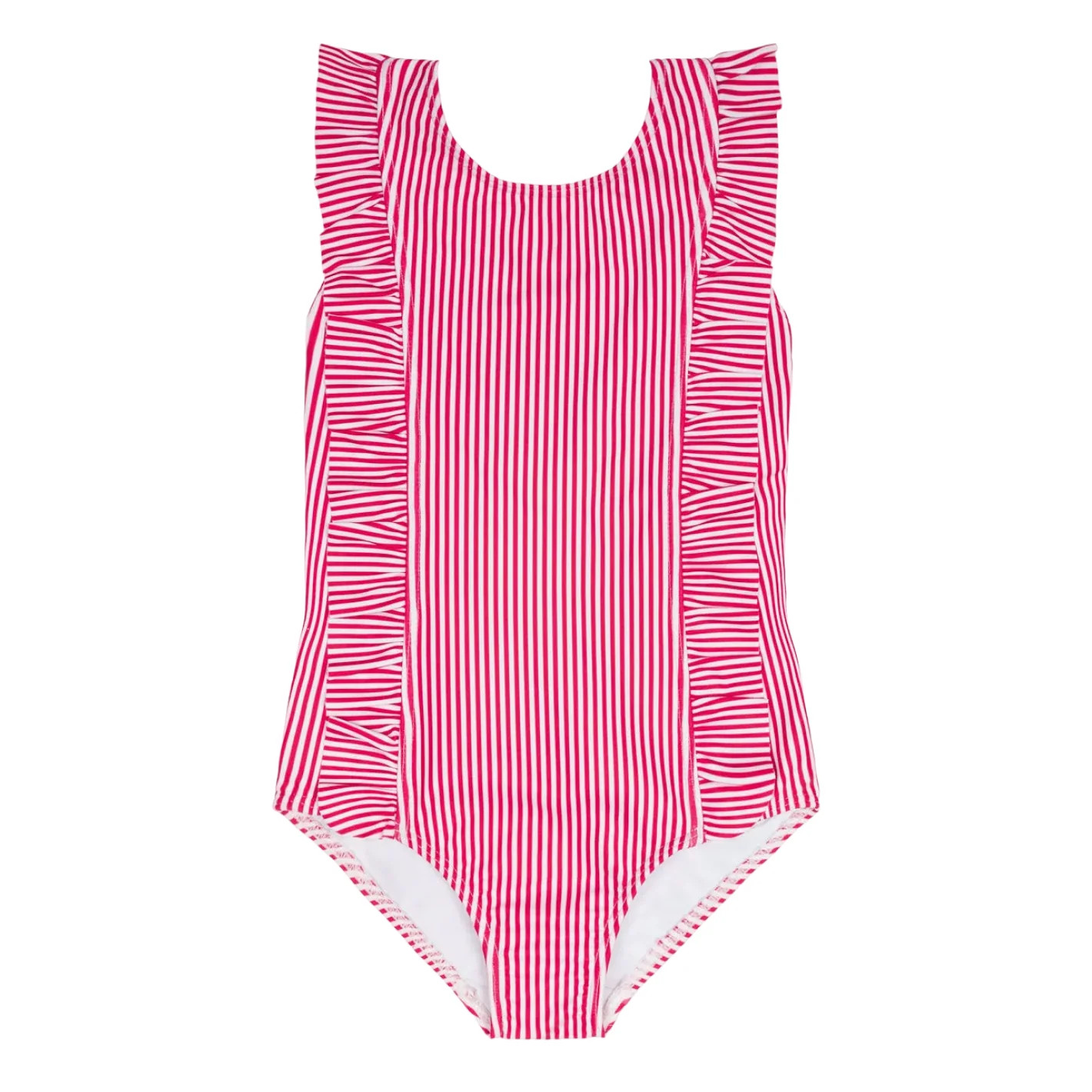 girls gondola stripe ruffle one piece | Minnow
