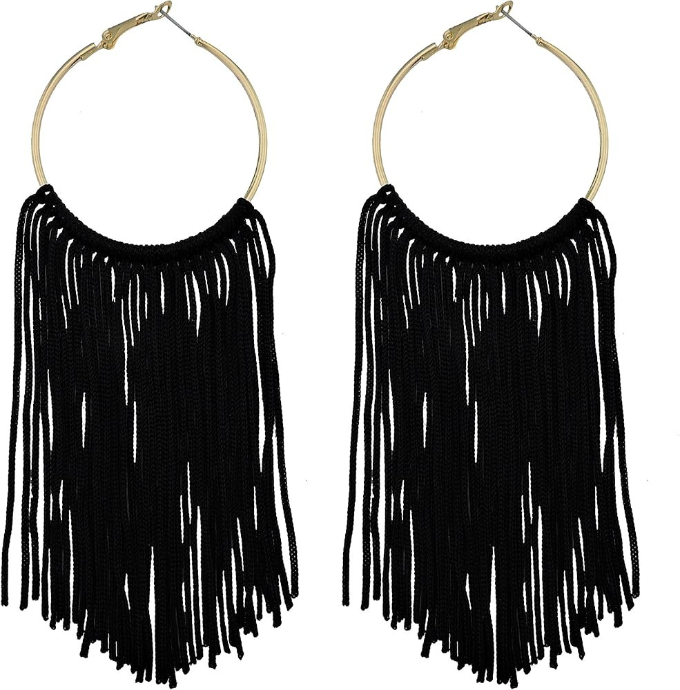 Coiris Boho Tassel Earrings for Women Bohemian Hoop Drop Tassels Western Earrings Dangle Country ... | Amazon (US)