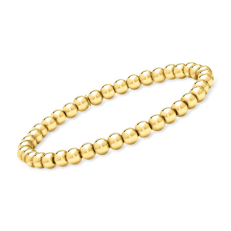Italian 5mm 18kt Gold Vermeil Bead Stretch Bracelet | Ross-Simons