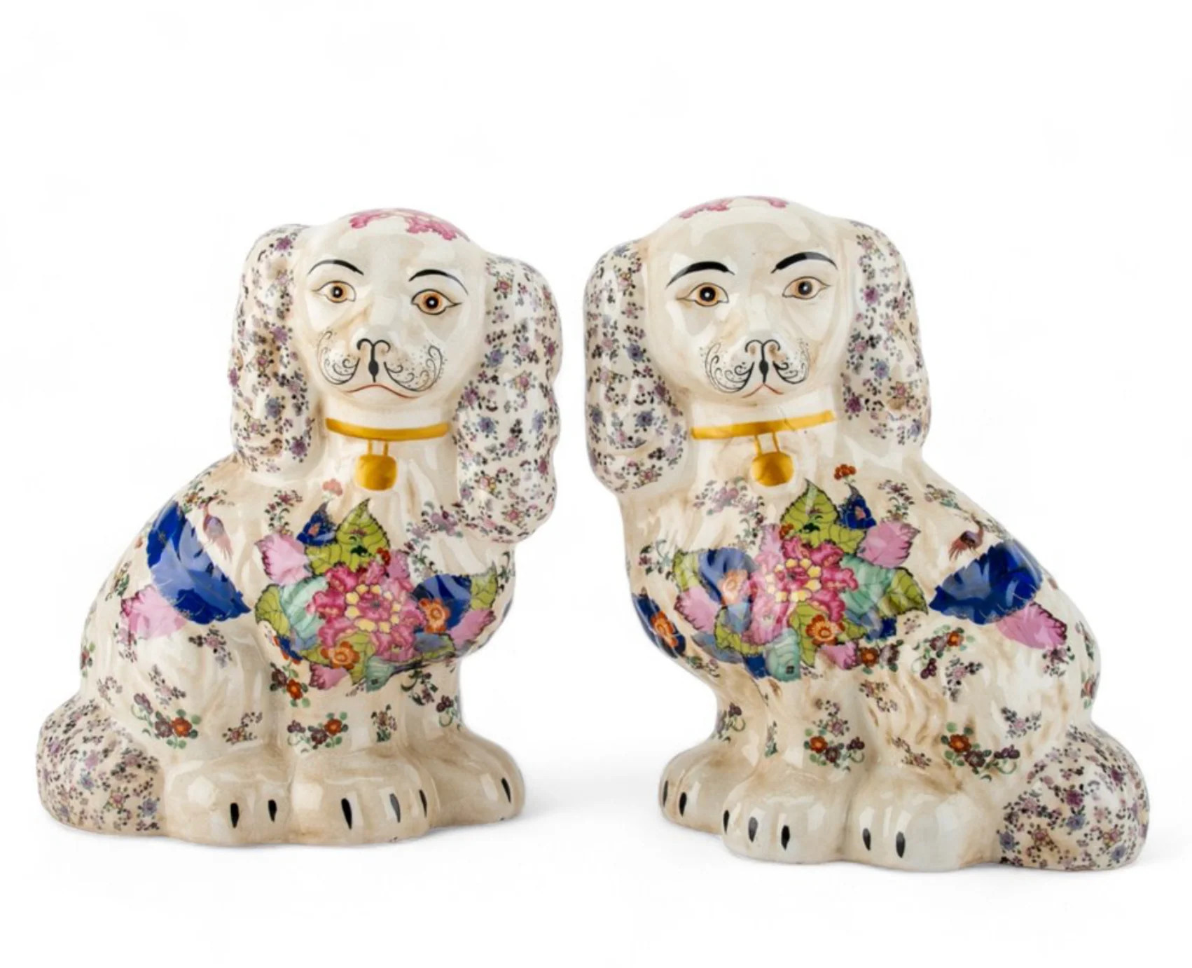 Tobacco Leaf Staffordshire Dogs | The Enchanted Home