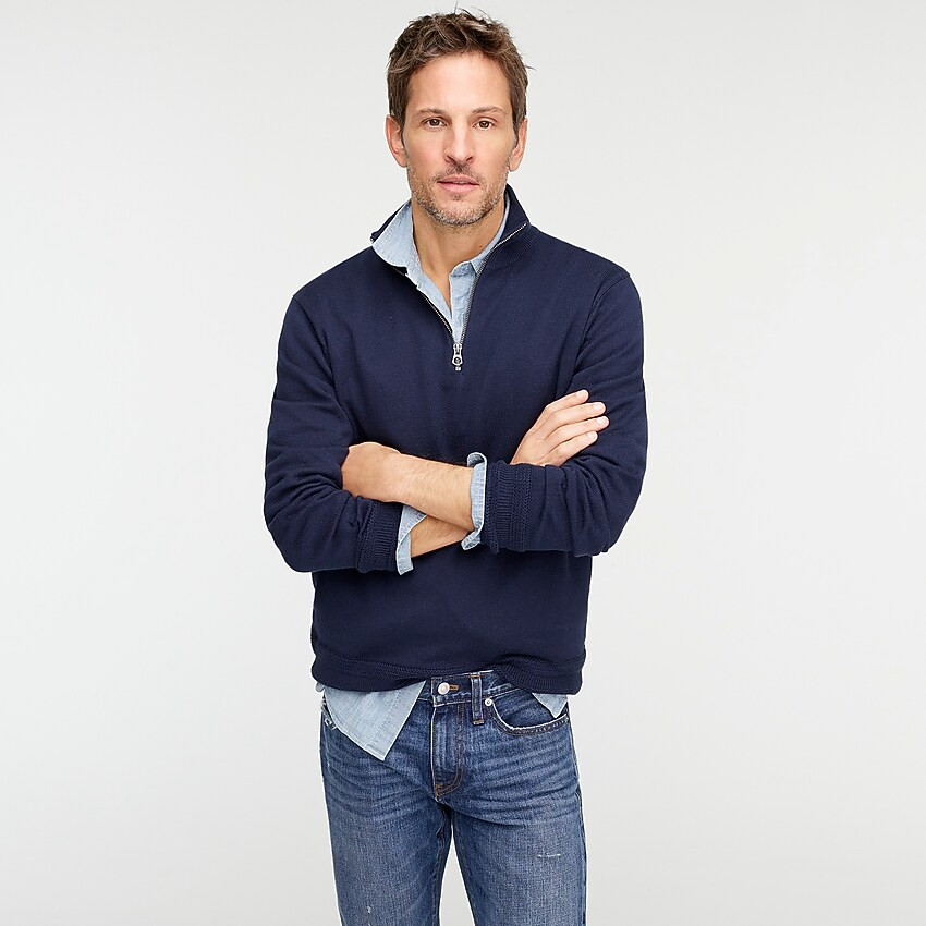 Organic cotton half-zip sweater | J. Crew US