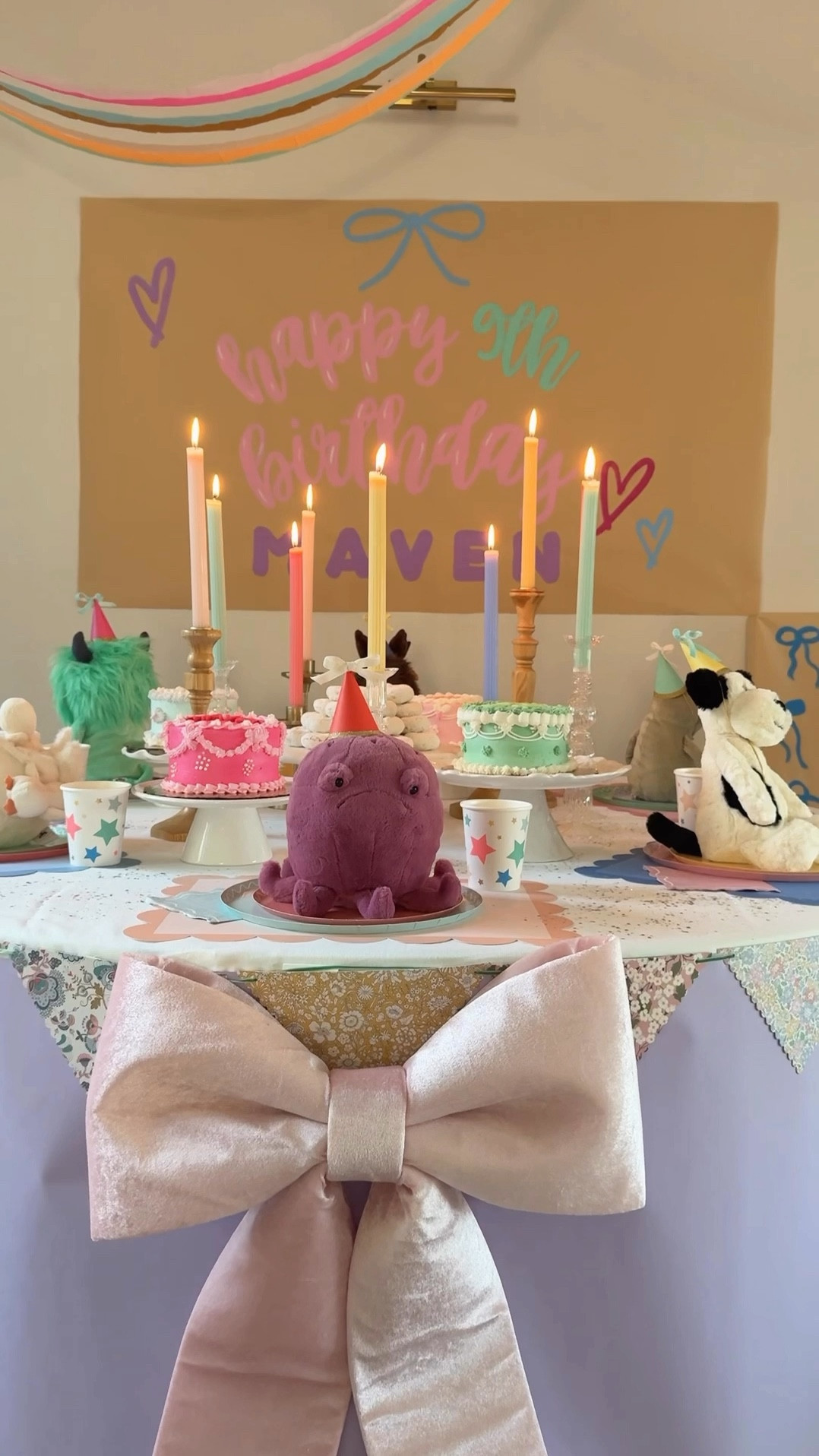 Think back to turning 9. You wake up to cake and donuts for breakfast with new @jellycat buddies in party hats. Bright colors, fun gifts, a homemade banner, and so much love. We partied all weekend long and let me tell you my kids can hang lol 🥳

I’m linking everything I used to create the cake table I saw on @merimeriparty 

DIY Birthday Sign Inspo: @signsby_alex 
.
.
.
.
#ltkmostloved #ltkparties #ltkkids #diybirthdaydecor #diybirthday #birthdaycaketable #birthdaycakeideas #birthdaydecoration

#LTKMostLoved #LTKKids #LTKWatchNow