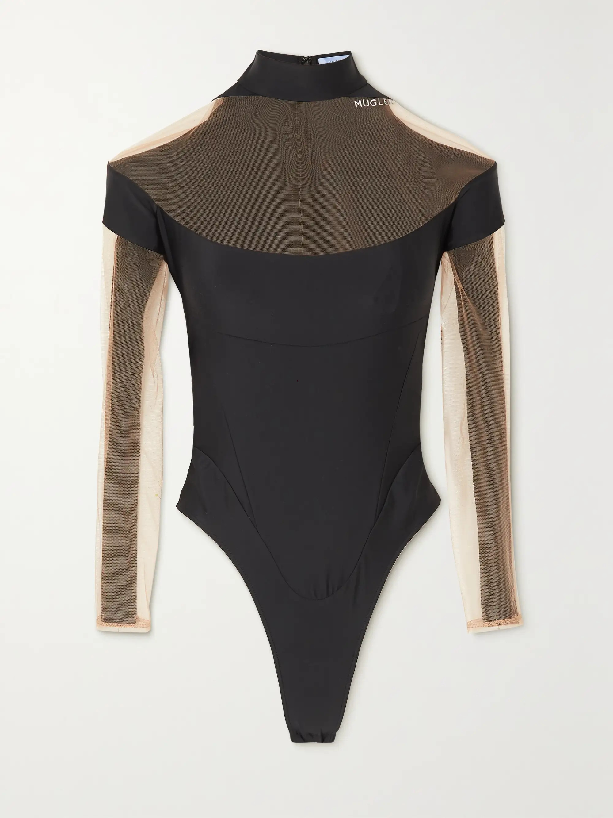 Illusion stretch-jersey and tulle bodysuit | NET-A-PORTER (UK & EU)