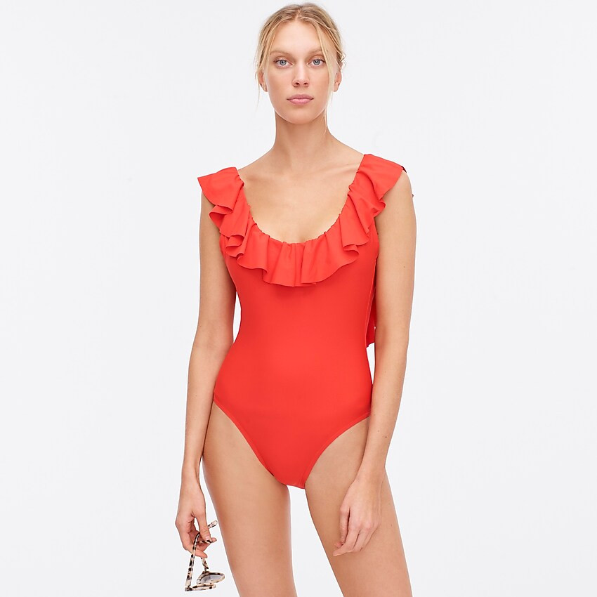 Ruffle scoopback one-piece swimsuit | J. Crew US