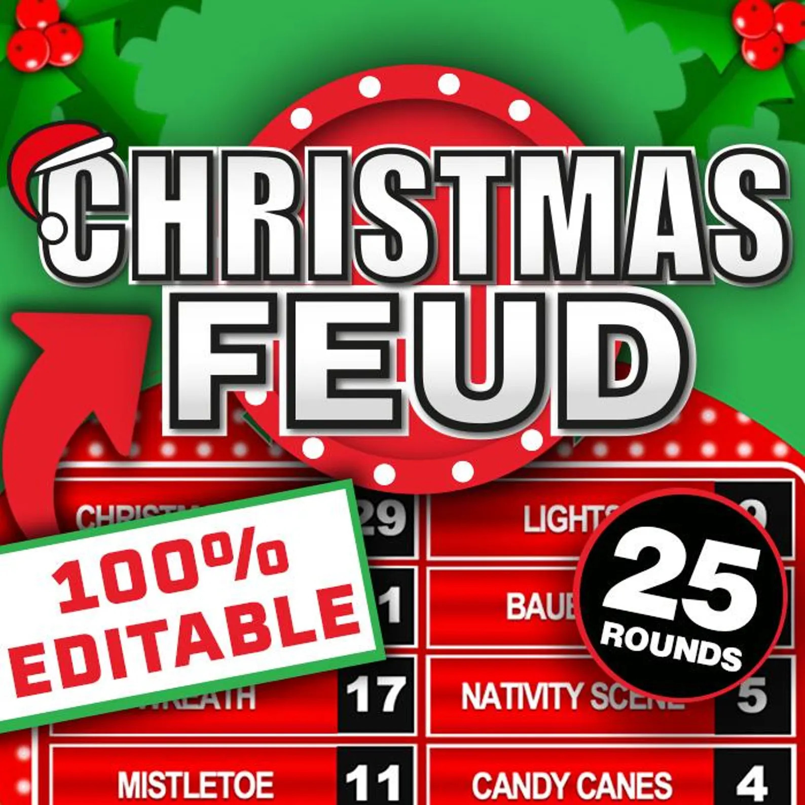Christmas Feud || Family Christmas Party Game || Games for Christmas || Christmas Games for Famil... | Etsy (US)