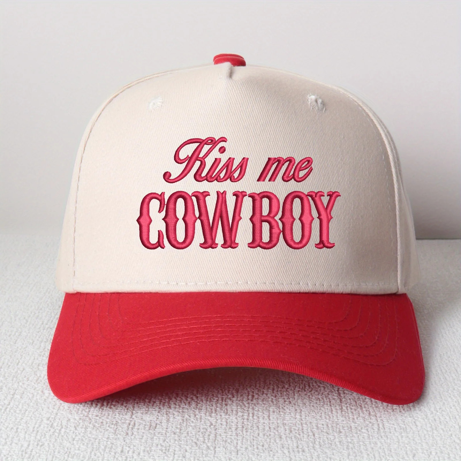 KISS ME COWBOY Embroidered Trucker Hat | Flirty Western Women's Hat, Adjustable Fashion Cowgirl S... | Walmart (US)