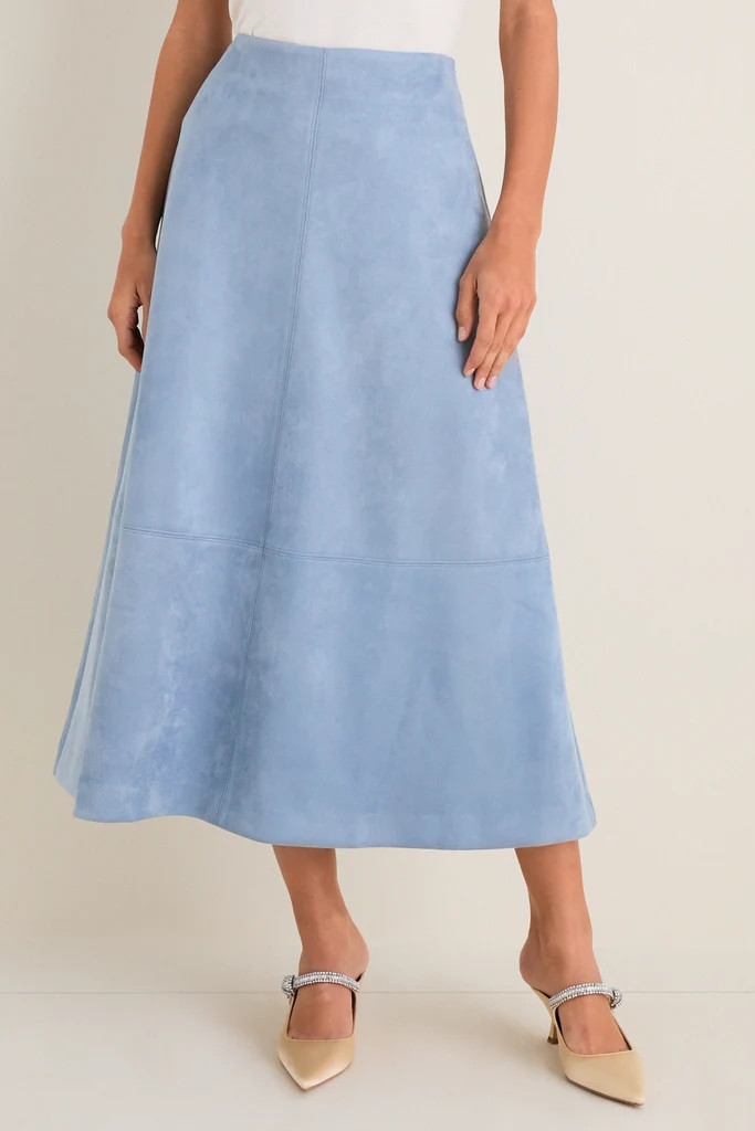 Maison Blue Suede Veronica Maxi Skirt | Tuckernuck (US)