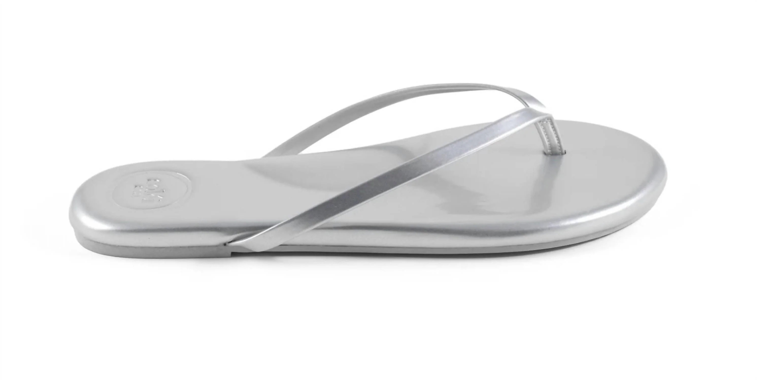 Women's Indie Flip Flops In Metallic Silver | Shop Simon