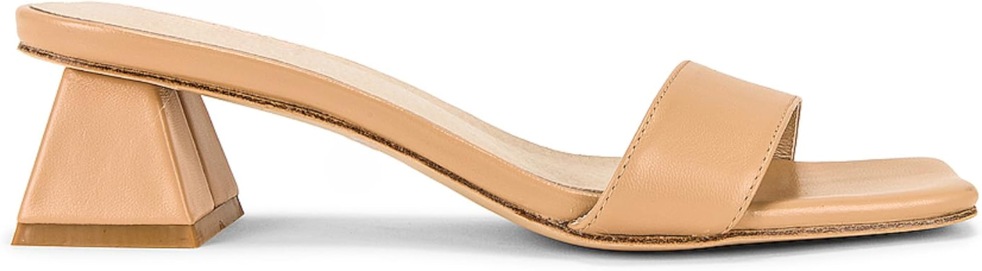 KIFUWUI Heeled Slide Sandals for Women Pump Mules Chunky Low Heels Opened Square Toe Slip on Summ... | Amazon (US)