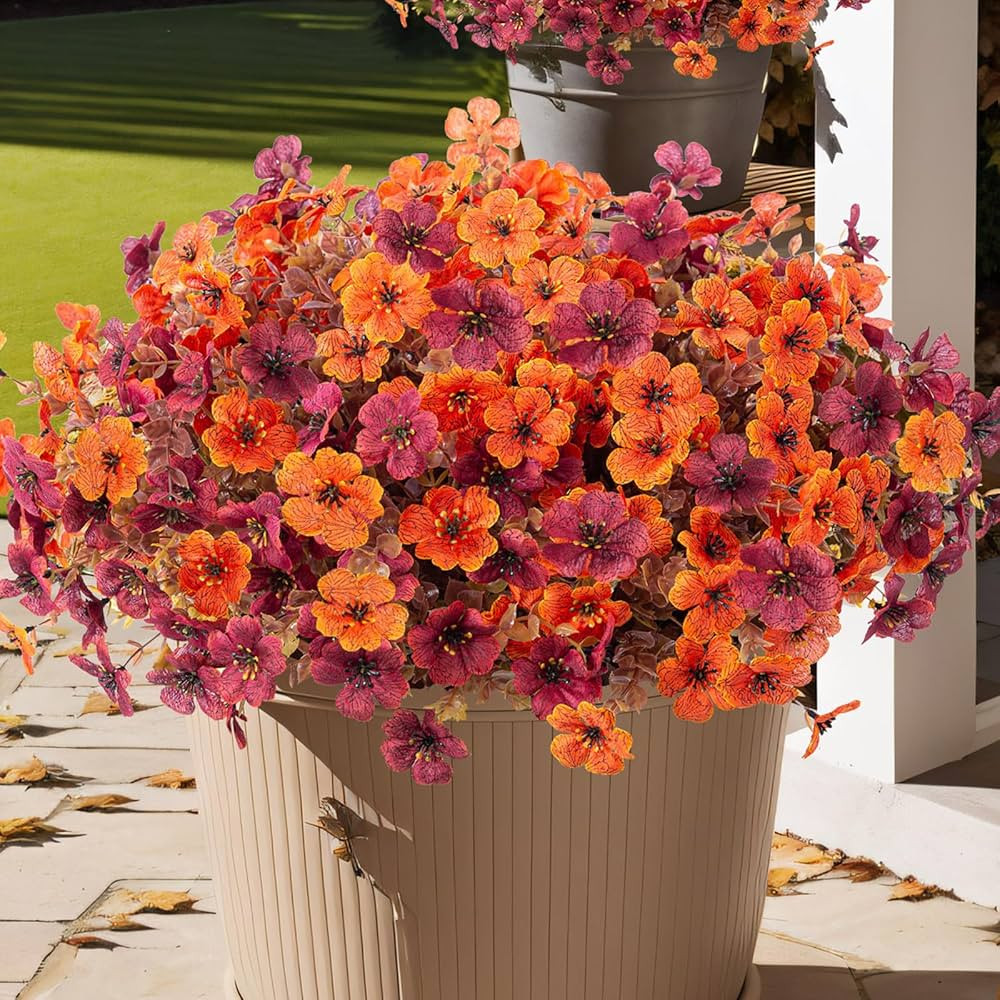Fall Flowers Artificial for Decoration,Faux Artificial Flowers for Outdoors,Realistic Autumn Fall... | Amazon (US)