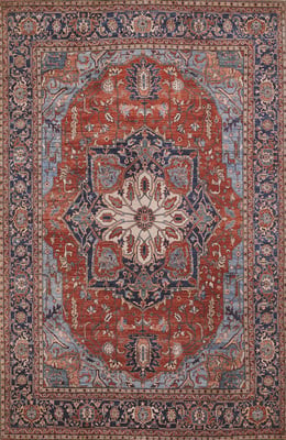 Afshar Printed AFS-37 Red Area Rug | Rugs Direct