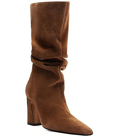Schutz Harriet Suede Slouch Shaft Mid Calf Boots - 11 | Dillard's