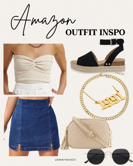 Summer outfit inspo 

Amazon, trendy, FP style, skirt, jean skirt, strapless, platform sandal 

#LTKstyletip #LTKSeasonal #LTKFind