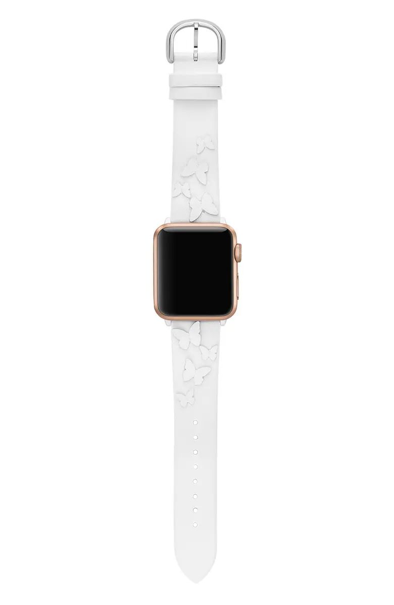kate spade new york Apple Watch® butterfly appliqué leather strap | Nordstrom | Nordstrom