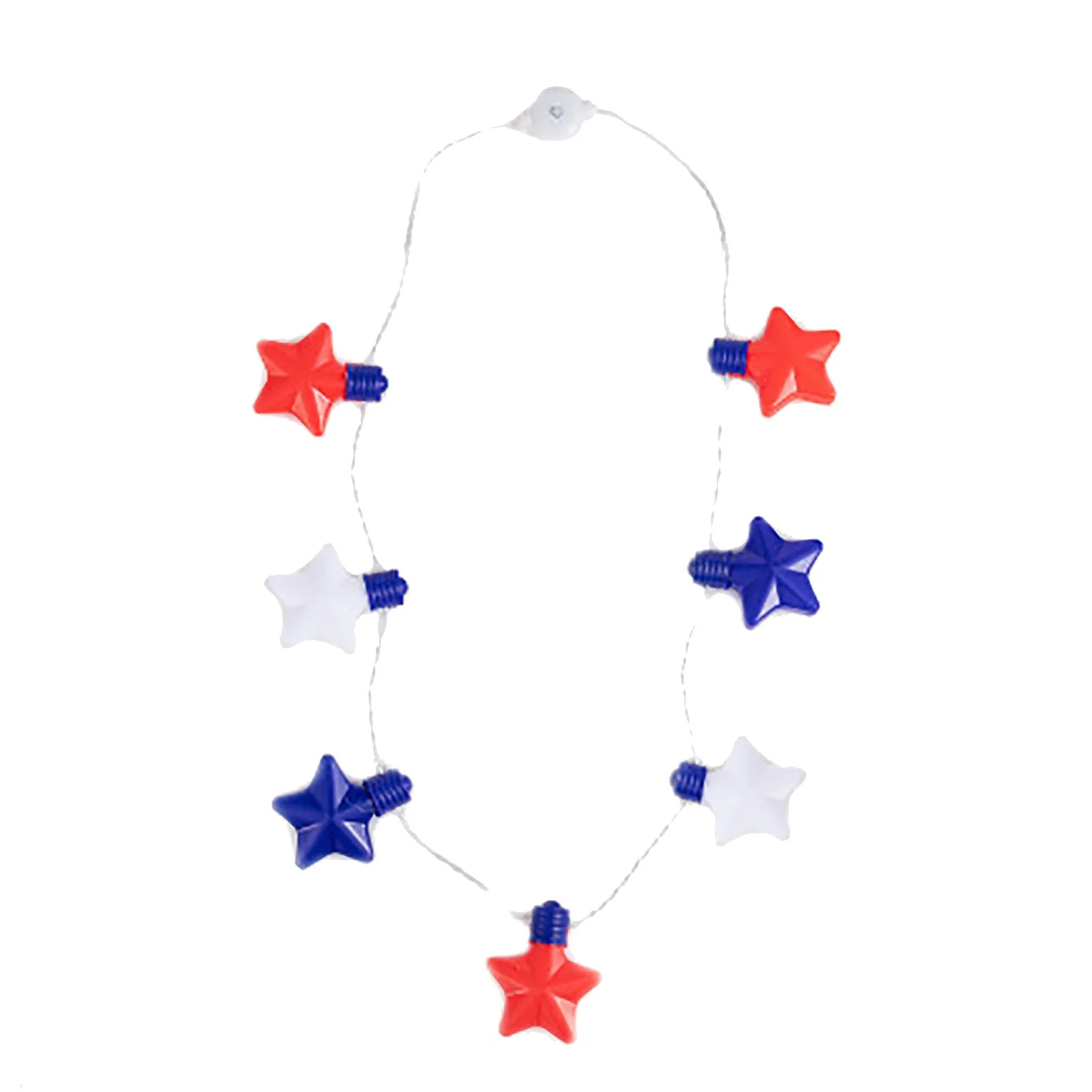 4th of July Light up Necklace Accessories, Patriotic Independence Day 7 Bulb Red Blue White Stars... | Walmart (US)