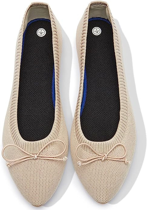 Shupua Women's Flats Black Flats Shoes Pointed Toe Ballet Flats Comfortable Bow Girls Flats Dress... | Amazon (US)