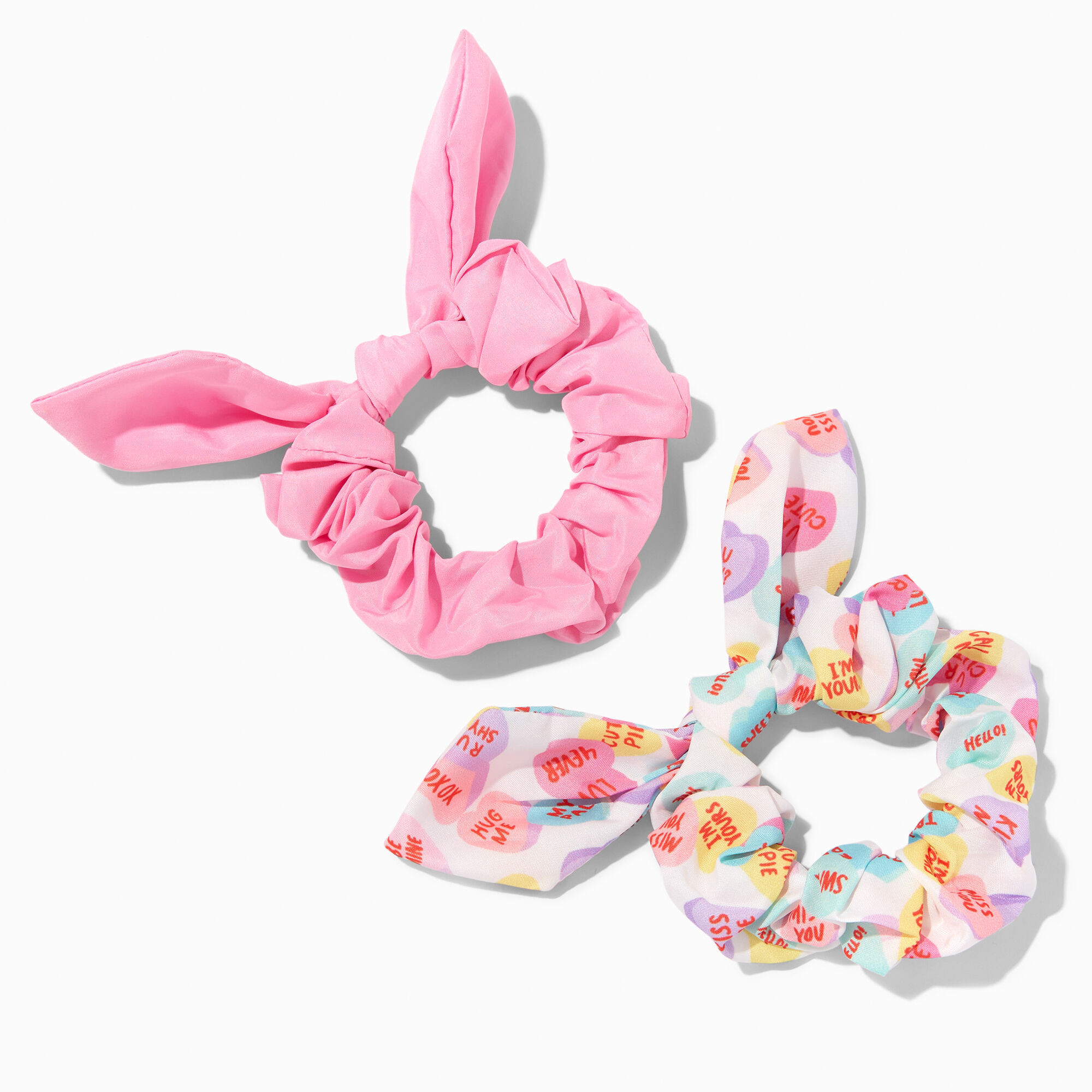 Valentine's Day Knotted Bow Hair Scrunchies - 2 Pack | Claire's (US)
