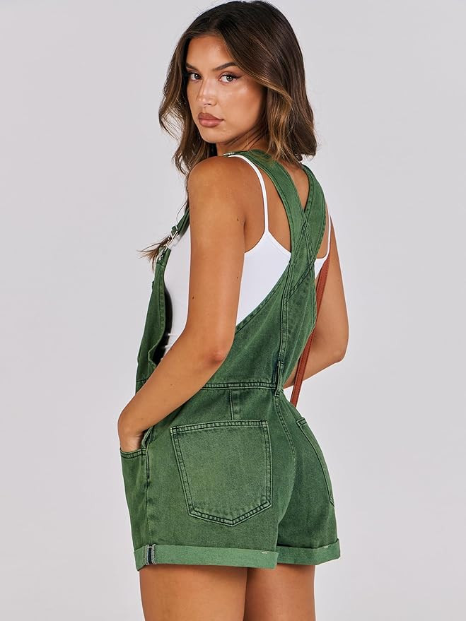 ANRABESS Womens Overalls Shorts Denim Romper 2024 Summer Loose Fit Adjustable Strap Jean Jumpsuit... | Amazon (US)