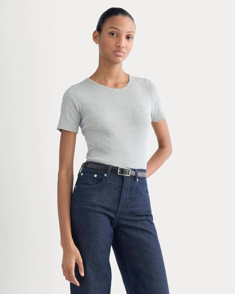 The Luxe Rib Crew | Classic Heather Grey | Everlane