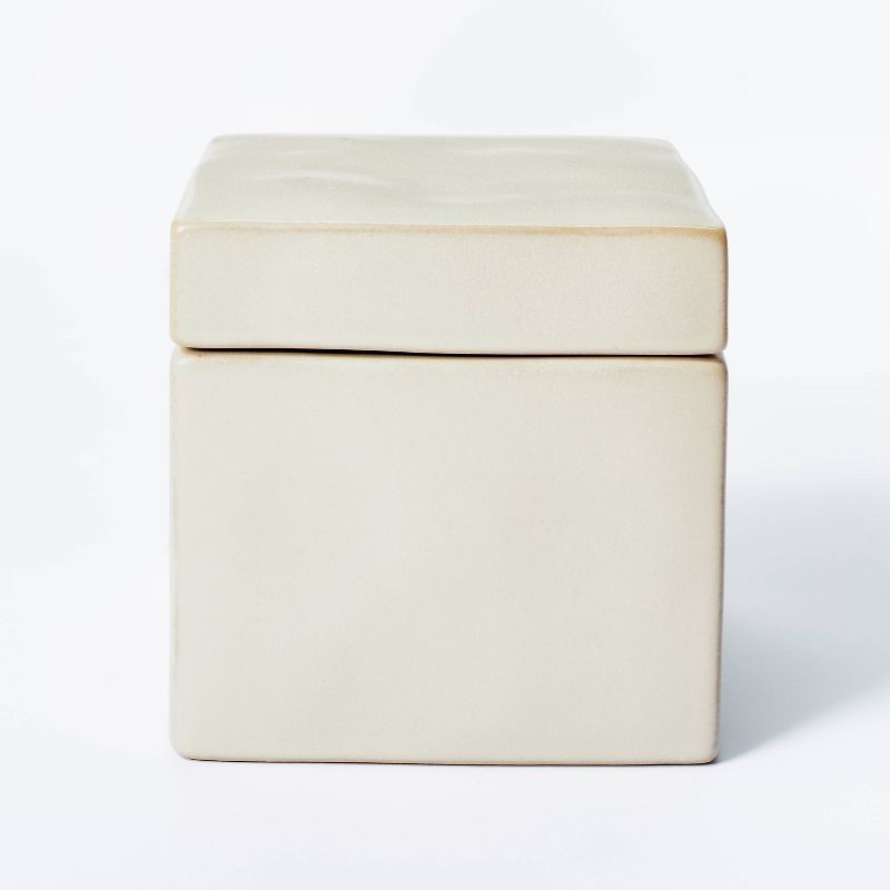 5&#34; x 5&#34; Carved Ceramic Box Gray - Threshold&#8482; designed with Studio McGee | Target