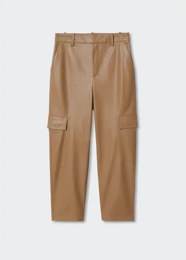 Faux-leather cargo trousers | MANGO (UK)